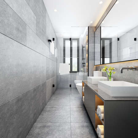 3D rendering of a Bathroom interior.の写真素材