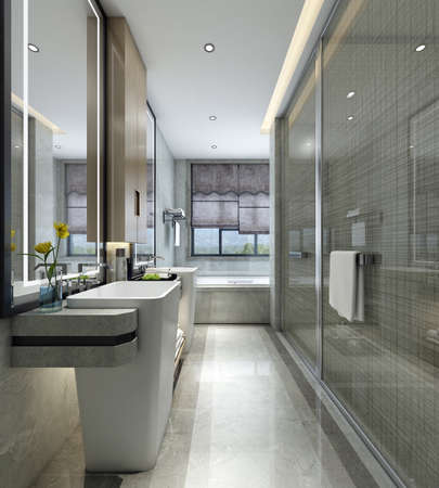 3D rendering of a Bathroom interior.の写真素材