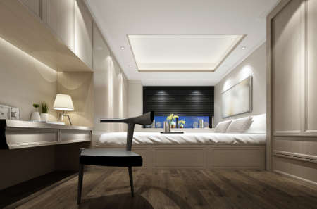 3D rendering bed room, so comfortable.の写真素材