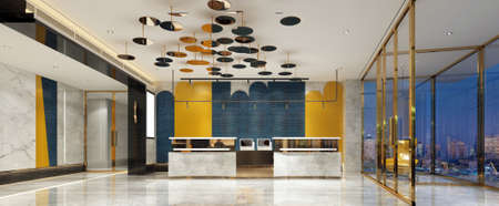 rendering empty lobby interior