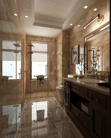 3D rendering of a Bathroom interior.の写真素材