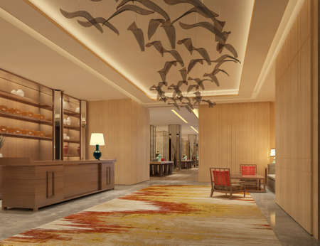 rendering empty lobby interior.の写真素材