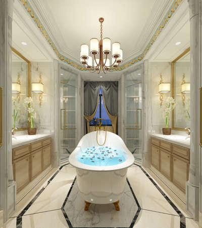 3D rendering of a Bathroom interior.の写真素材