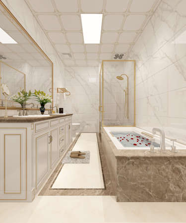 3D rendering of a Bathroom interior.の写真素材