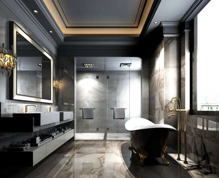 3D rendering of a Bathroom interior.の写真素材