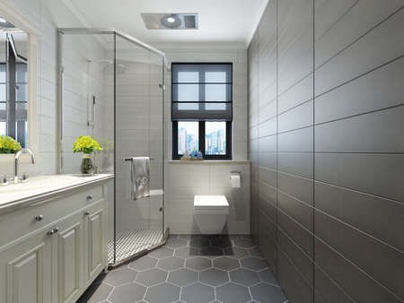 3D rendering of a Bathroom interior.の写真素材