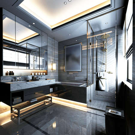 3D rendering of a Bathroom interior.の写真素材