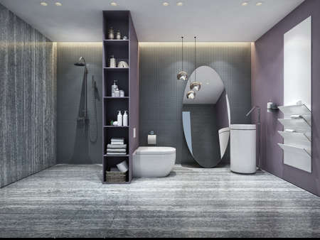 3D rendering of a Bathroom interior.の写真素材