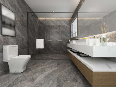 3D rendering of a Bathroom interior.の写真素材