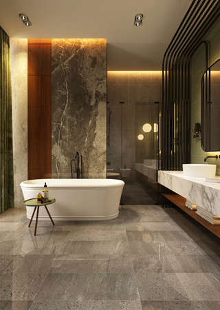 3D rendering of a Bathroom interior.の写真素材