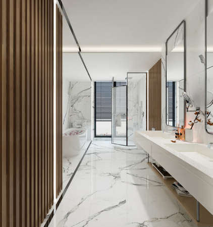 3D rendering of a Bathroom interior.の写真素材