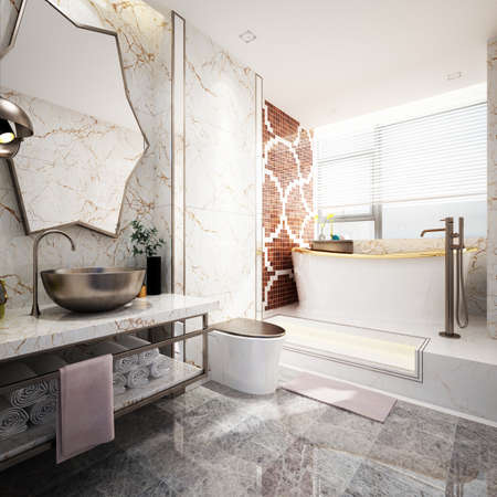 3D rendering of a Bathroom interior.の写真素材
