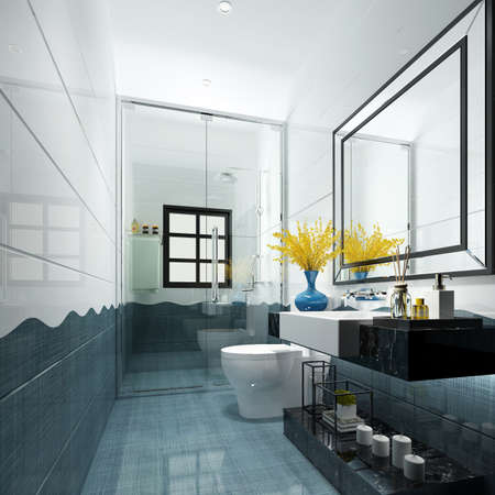 3D rendering of a Bathroom interior.の写真素材