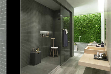 3D rendering of a Bathroom interior.の写真素材