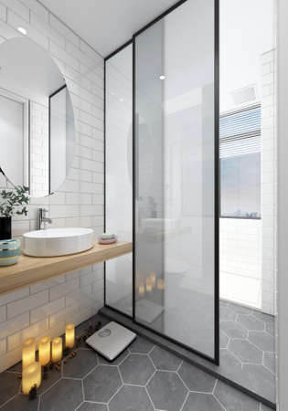3D rendering of a Bathroom interior.の写真素材