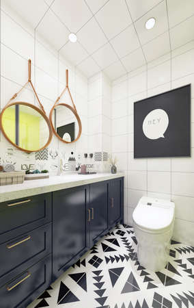3D rendering of a Bathroom interior.の写真素材