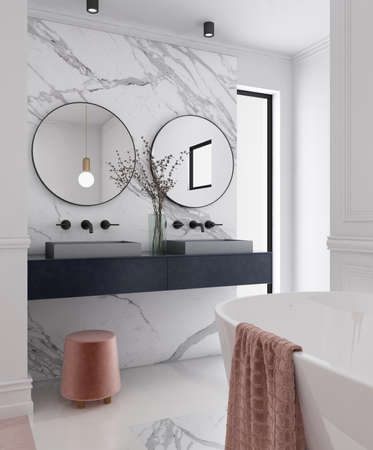 3D rendering of a Bathroom interior.の写真素材