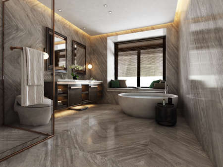 3D rendering of a Bathroom interior.の写真素材