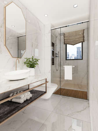 3D rendering of a Bathroom interior.の写真素材