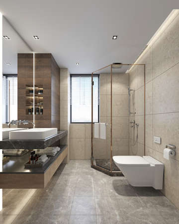 3D rendering of a Bathroom interior.の写真素材