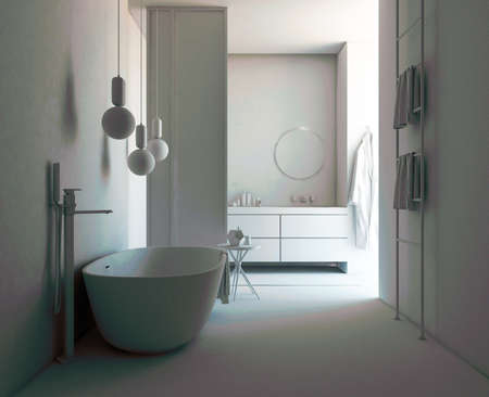 3D rendering of a Bathroom interior.の写真素材
