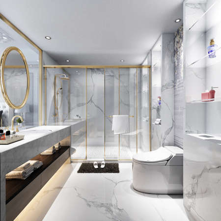 3D rendering of a Bathroom interior.の写真素材