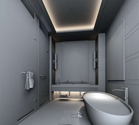 3D rendering of a Bathroom interior.の写真素材