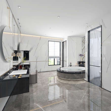 3D rendering of a Bathroom interior.の写真素材