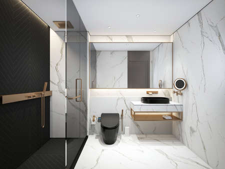 3D rendering of a Bathroom interior.の写真素材