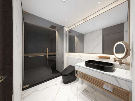 3D rendering of a Bathroom interior.の写真素材