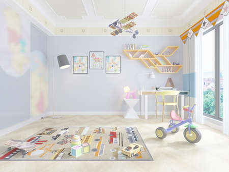 3D rendering children's roomの写真素材
