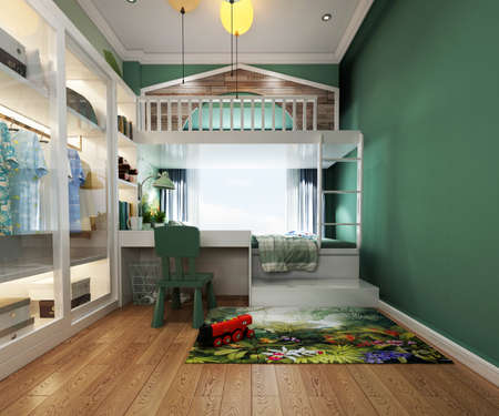 3D rendering children's roomの写真素材