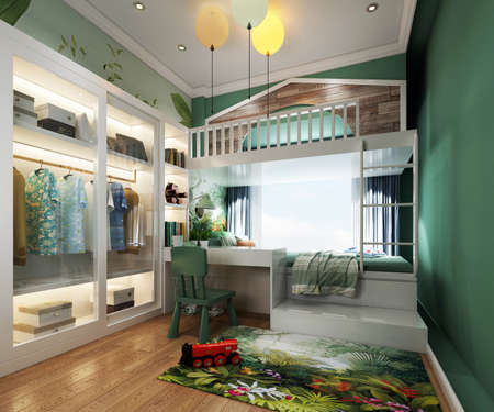 3D rendering children's roomの写真素材
