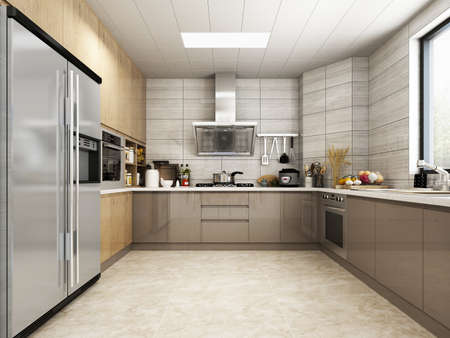3D rendering kitchen roomの写真素材