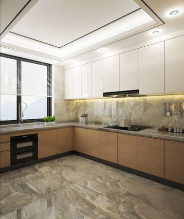 3D rendering kitchen roomの写真素材