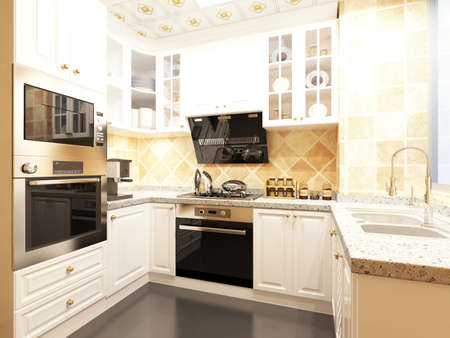 3D rendering kitchen roomの写真素材