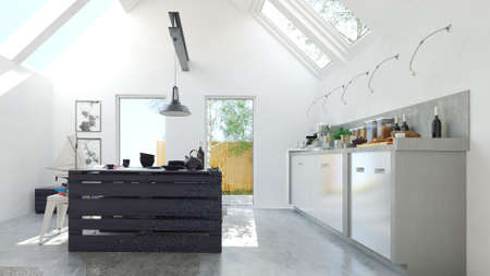3D rendering kitchen roomの写真素材