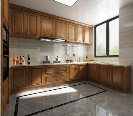 3D rendering kitchen roomの写真素材