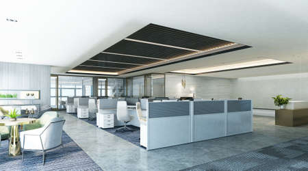 modern office interior 3d renderingの写真素材