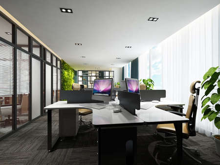 modern office interior 3d renderingの写真素材