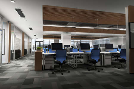 modern office interior 3d renderingの写真素材