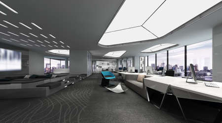 modern office interior 3d renderingの写真素材