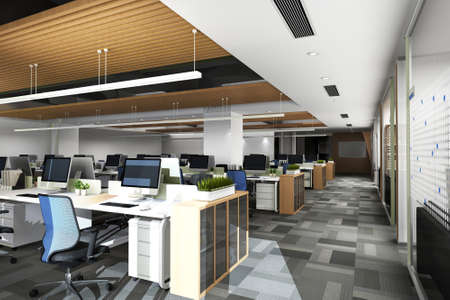 modern office interior 3d renderingの写真素材