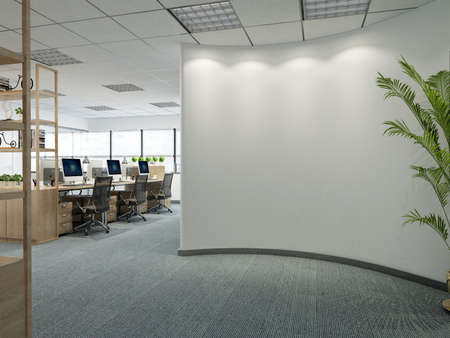modern office interior 3d renderingの写真素材