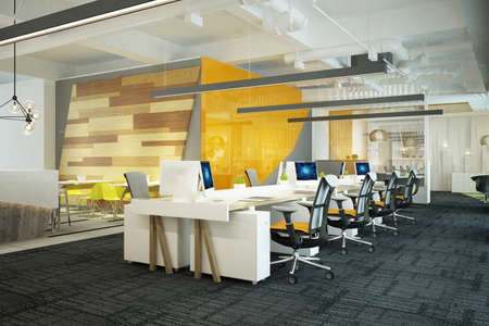 modern office interior 3d renderingの写真素材