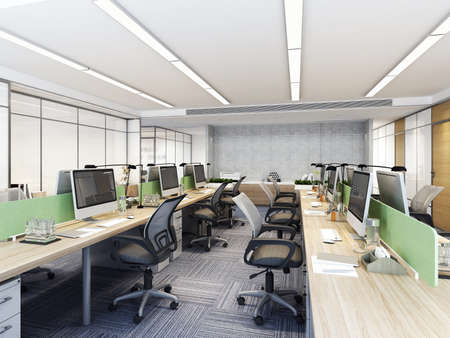modern office interior 3d renderingの写真素材