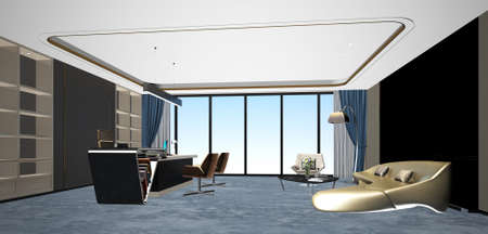 modern office interior 3d renderingの写真素材