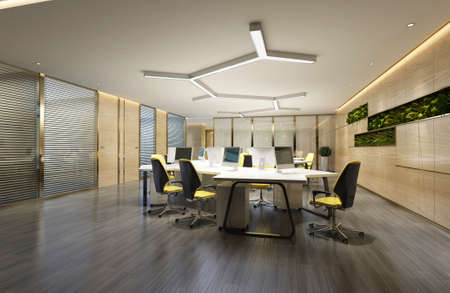 modern office interior 3d renderingの写真素材