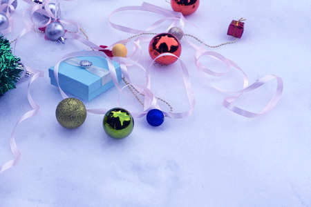 green tree and toys on a white background. copy spaceの写真素材
