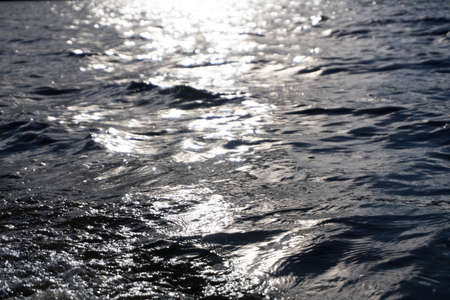 Beautiful sunset on the riverの写真素材